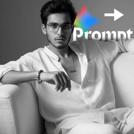 Ultra-detailed, hyper-realistic 4K black-and-white high-fashion editorial portrait of the uploaded person (face and physique as reference). Seated on a sleek white sofa, leaning back in a powerful, heroic pose. Wearing a loose white Zara full-sleeve shirt, slightly unbuttoned to reveal a stainless steel rectangular bar pendant. Right hand rests on the sofa holding Ray-Ban glasses, wrist adorned with a Hematite 'Roman Warrior' bracelet. Dramatic lighting, sharp contrast, timeless elegance.