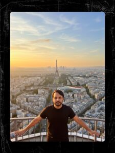 PROMPT
A hyper-realistic cinematic image, uploaded image a picture of the young man, 1m60, 22 old years do not edit. He is standing at the very top of a famous tower in Paris, From this high vantage point, the entire Paris skyline is visible: the Eiffel Tower in the distance, classic Parisian rooftops, and winding streets below. White tee-shirt, black watch Golden daylight shines across the city, with soft atmospheric haze adding depth.
The camera angle is wide, slightly low, making the person look majestic and free while embracing the panoramic view. Mood: liberating, cinematic, awe-inspiring. Aspect ratio: 16:9, ultra-realistic, cinematic detail.